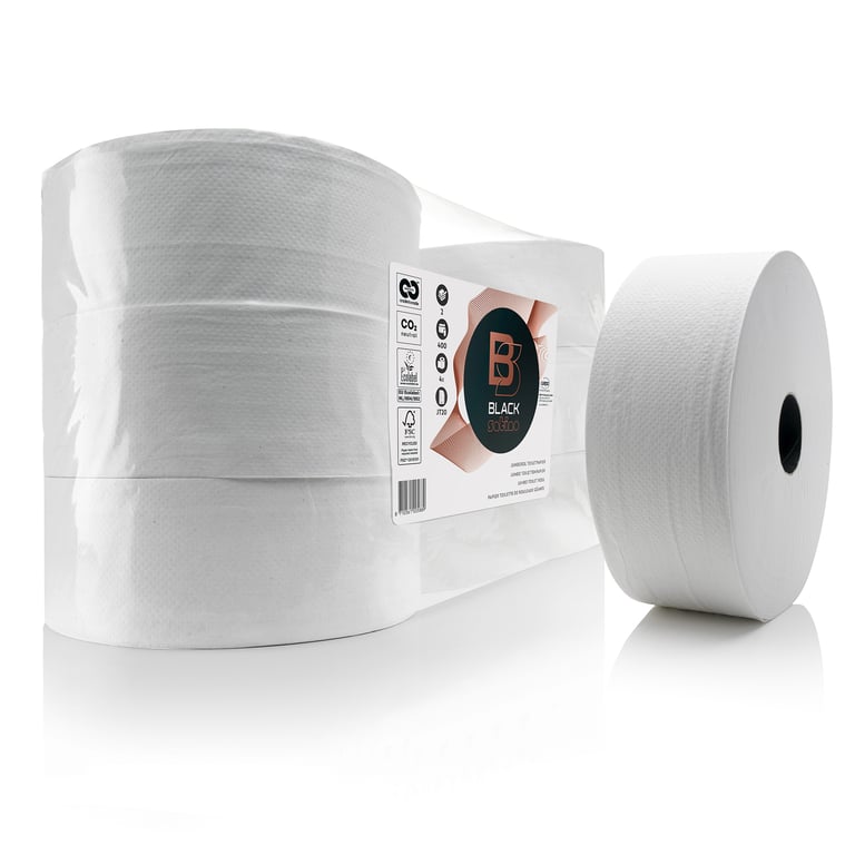 BlackSatino jumborollen 2-lgs 6x380mtr wit