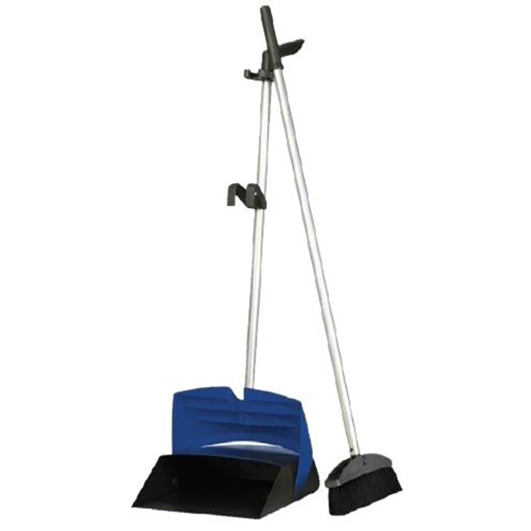 Vileda stoffer en blik set grijs/blauw