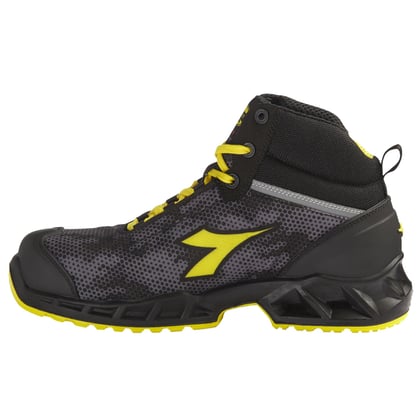 Diadora Shark Stable Impact S3 veiligheidsschoen hoog zwart grijs maat 35