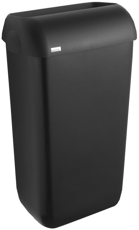 BlackSatino afvalbak 23ltr zwart recycled zwart kunststof