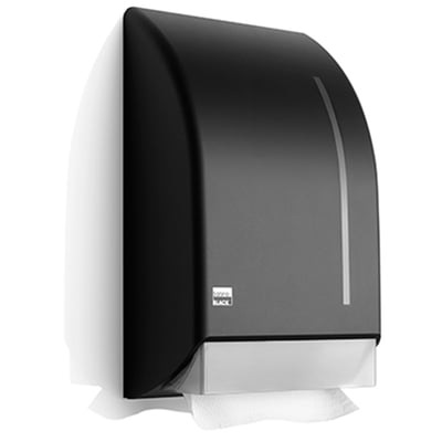 BlackSatino handdoekdispenser kunststof zwart/transparant