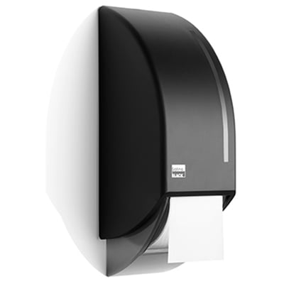 BlackSatino toiletpapierdispenser voor 2 standaard toiletrollen kunststof mat zwart
