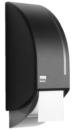 BlackSatino toiletroldispenser 2 rollen kunststof mat zwart