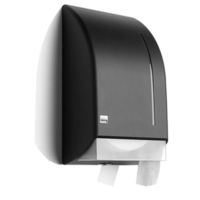 BlackSatino toiletpapierdispenser voor jumborollen kunststof mat zwart