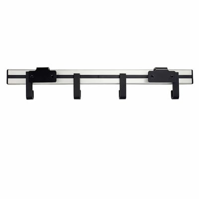 Wandgarderobe met 4 haken grijs zwart