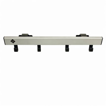 Wandgarderobe met 4 haken grijs zwart 