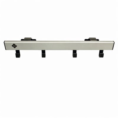 Wandgarderobe met 4 haken grijs zwart