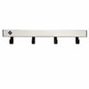 Wandgarderobe met 4 haken grijs zwart 
