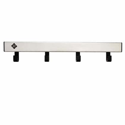 Wandgarderobe met 4 haken grijs zwart 