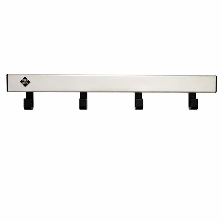 Wandgarderobe met 4 haken grijs zwart