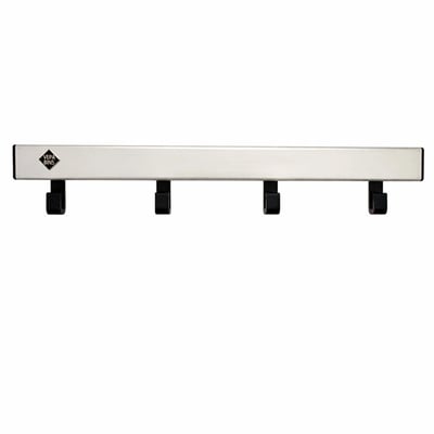 Wandgarderobe met 4 haken grijs zwart