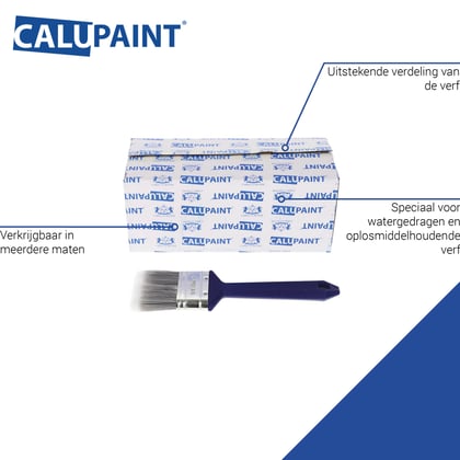 CaluPaint wegwerp platte kwast synthetische vezels kunststof steel nr. 60
