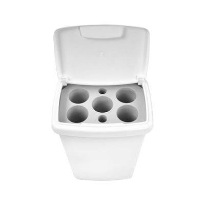 Bekerbak 5-gaats kunststof wit 50ltr 