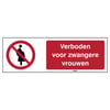 Brady bordje ''verboden voor zwangere vrouwen'' polypropyleen 297x105mm