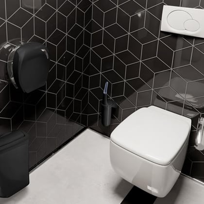 CaluCare Elite toiletborstel met muurbevestiging stone