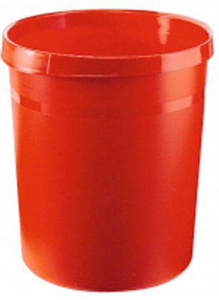 Ronde kunststof papierbak 18ltr rood