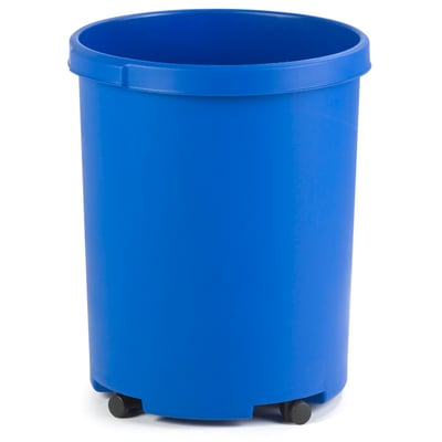 Ronde kunststof papierbak 50ltr blauw