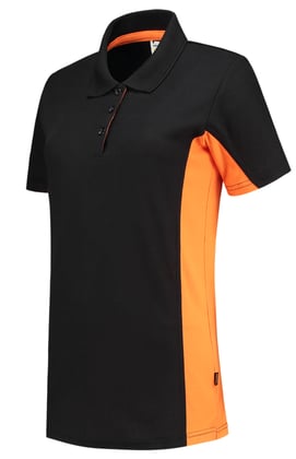 Tricorp dames poloshirt bicolor zwart oranje maat XS