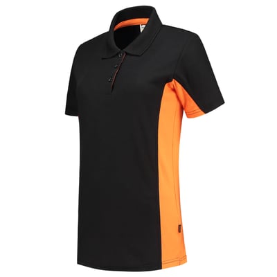 Tricorp Workwear dames poloshirt bicolor zwart oranje maat XS