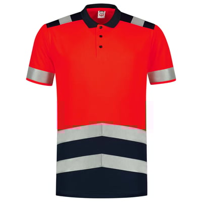 Tricorp Workwear poloshirt High Vis bicolor rood maat XS