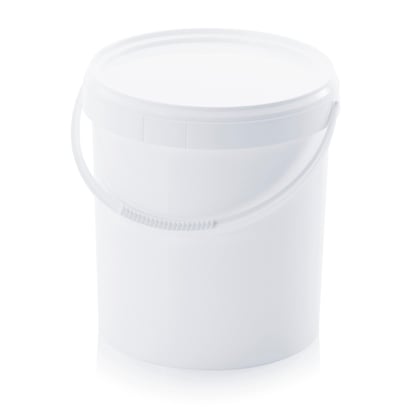 Emmer rond met deksel wit 20ltr