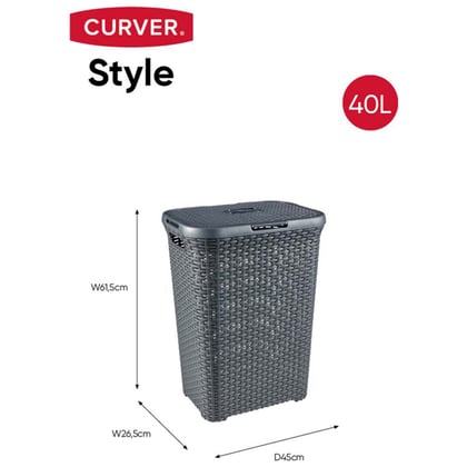 Curver wasbox natural 40ltr antraciet 