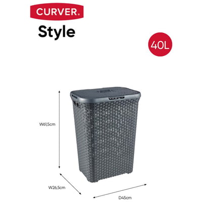 Curver wasbox natural 40ltr antraciet