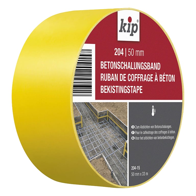 Kip 204 Bekistingstape geel 50 mm x 33 meter
