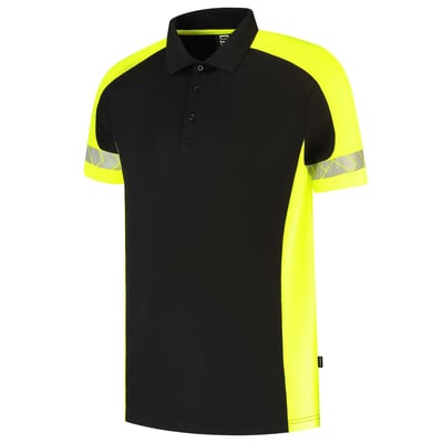 Tricorp Redefined reflective poloshirt zwart geel maat XS