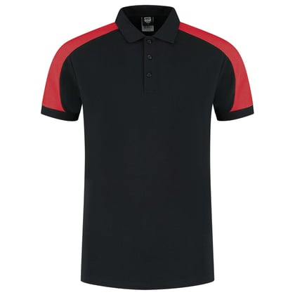 Tricorp Redefined bicolor poloshirt zwart rood maat XS