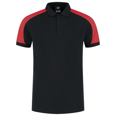 Tricorp Redefined bicolor poloshirt zwart rood maat XS