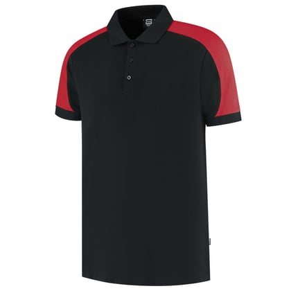 Tricorp Redefined bicolor poloshirt zwart rood maat XS