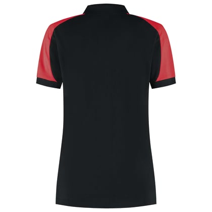Tricorp Redefined bicolor dames poloshirt zwart rood maat XS
