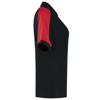 Tricorp Redefined bicolor dames poloshirt zwart rood maat XS