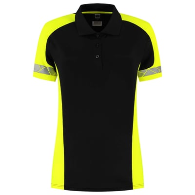 Tricorp Redefined Reflective dames poloshirt zwart geel maat XS