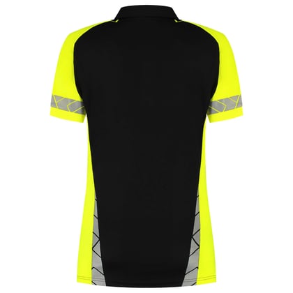 Tricorp Redefined Reflective dames poloshirt zwart geel maat XS