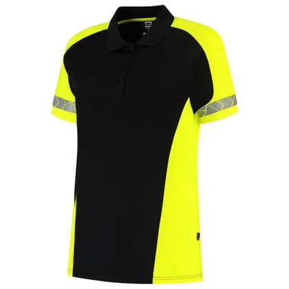 Tricorp Redefined Reflective dames poloshirt zwart geel maat XS