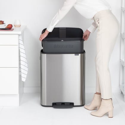 Brabantia Bo pedaalemmer 60ltr matt steel met voetbediening 