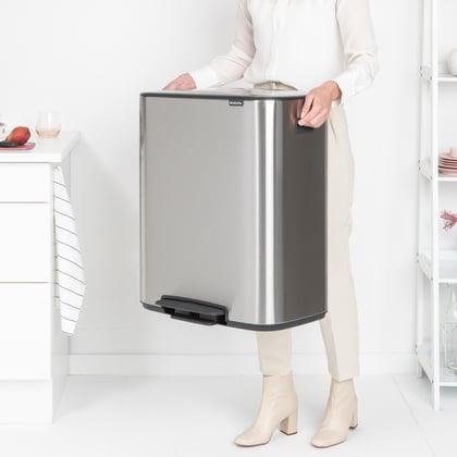 Brabantia Bo pedaalemmer 60ltr matt steel met voetbediening 
