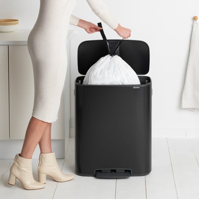 Brabantia Bo pedaalemmer 60ltr matt black met voetbediening