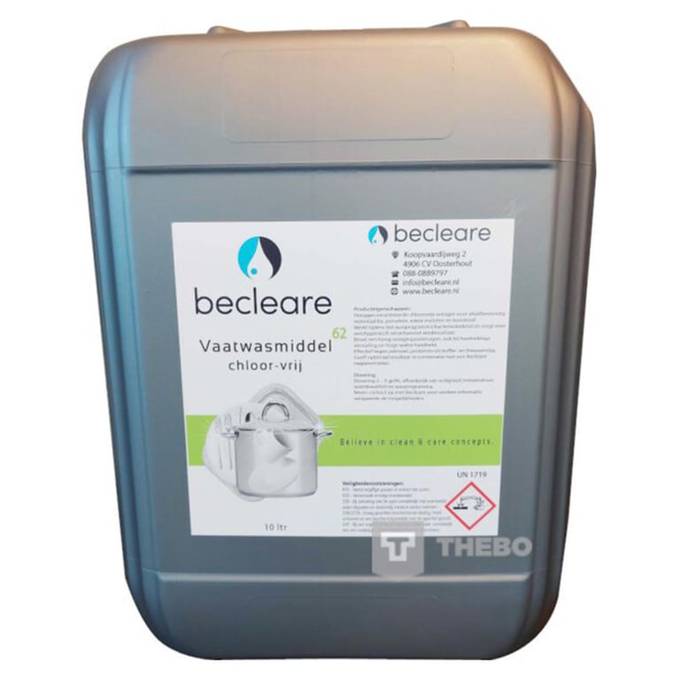 Becleare 62 chloorvrij vaatwasmiddel 10ltr