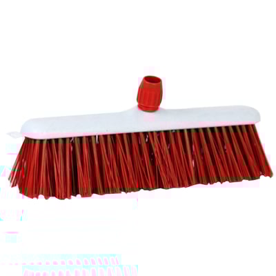 Straatbezem kunstvezel rood 30cm 