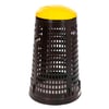 Ruff afvalbak geperforeerd zwart met geel deksel