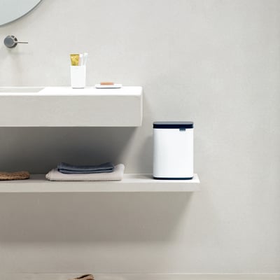 Brabantia Bo afvalemmer wit met zwart deksel 4ltr