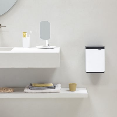 Brabantia Bo afvalemmer wit met zwart deksel 4ltr