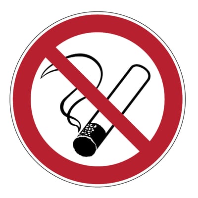 Brady sticker "verboden te roken" rood zwart op wit 315mm