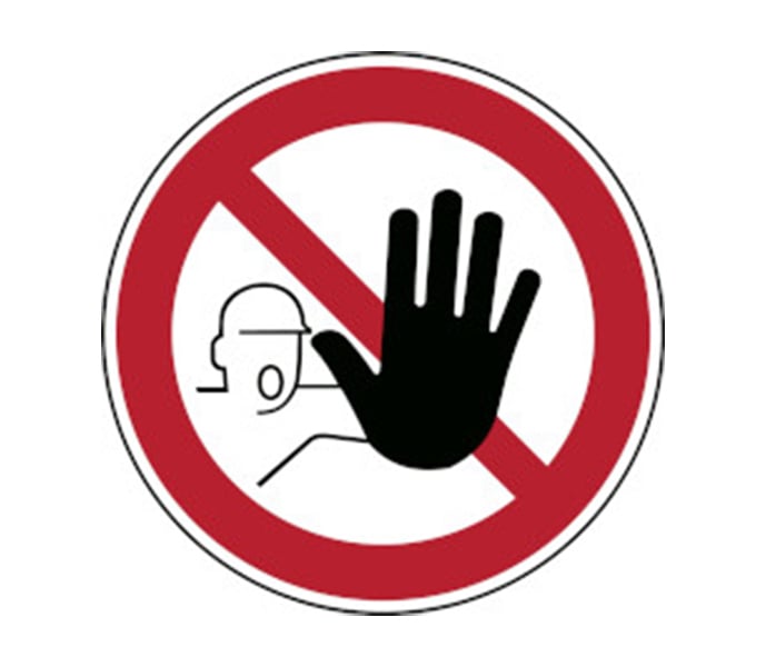 Brady sticker "verboden toegang voor onbevoegden"