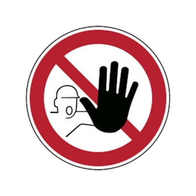 Brady sticker "verboden toegang voor onbevoegden" rood/zwart op wit rond 315mm