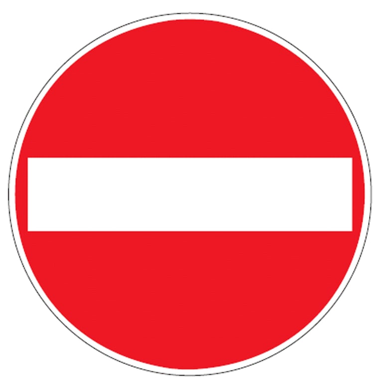 Brady sticker "verboden in te rijden" zelfklevend polyester diameter 315mm