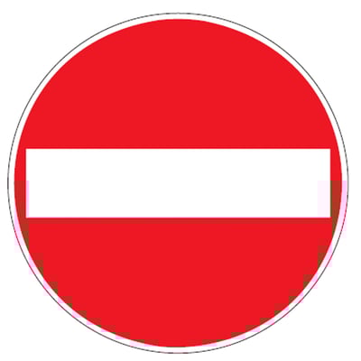 Brady sticker "verboden in te rijden" zelfklevend polyester diameter 315mm